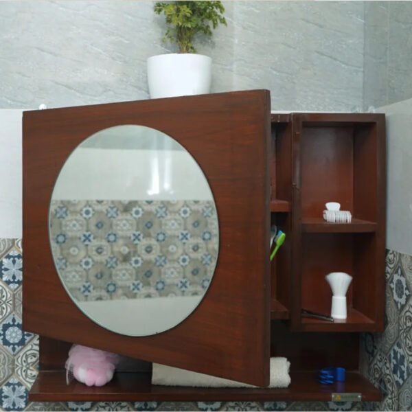 WOODEN MIRROR CABINET WITH FLOATING SHELF (BIG)